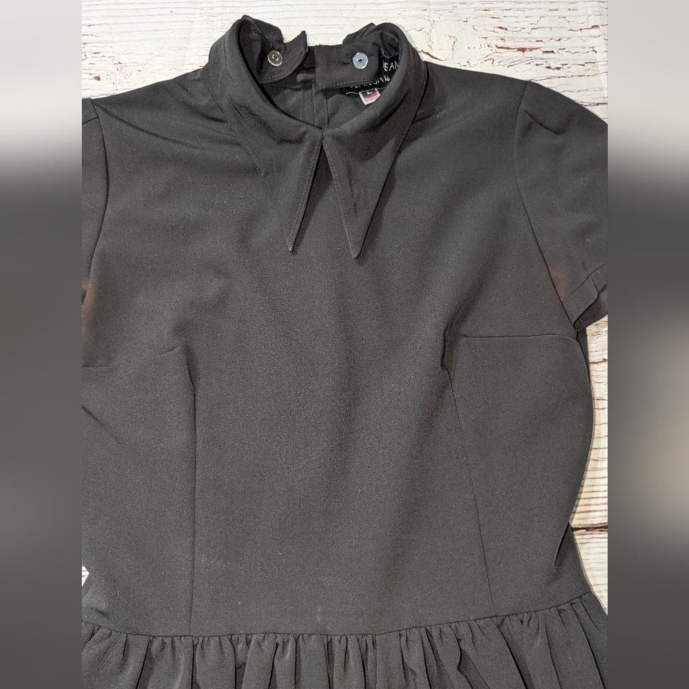 Deandri Removable Collar Black Dress Large READ - Picture 2 of 9